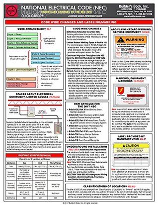 Full Download National Electrical Code 2017 NEC--Lamianted Quick-Card - Builder's Book Inc. | ePub