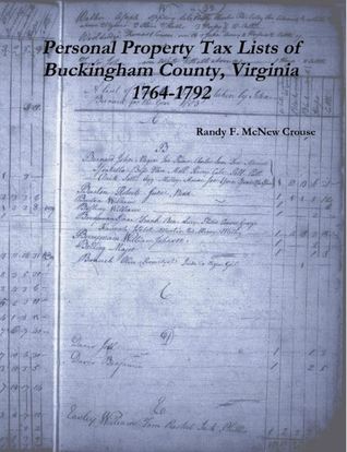 Full Download Personal Property Tax Lists of Buckingham County, Virginia 1764-1792 - Randy F. McNew Crouse | PDF