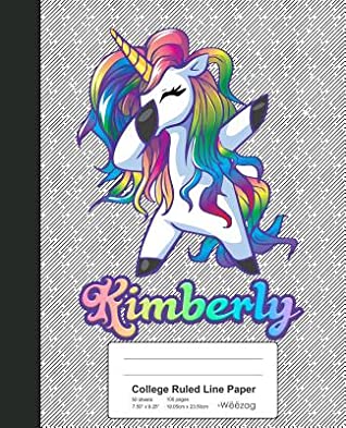 Read College Ruled Line Paper: KIMBERLY Unicorn Rainbow Notebook -  | PDF